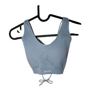 Bo + Tee Sports Bra Open Back Size S Blue (T77)
